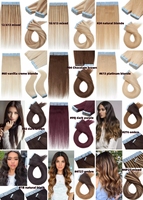 Extensions de cheveux naturels Remy de qualité supérieure, blond platine, double trame européenne, adhésives, à bandes adhésives, pour une pose ultra-collante