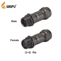 Connecteur Weipu ST 2-9pins circulaire femelle prise IP67 métal étanche à souder pour les applications électriques et aérospatiales