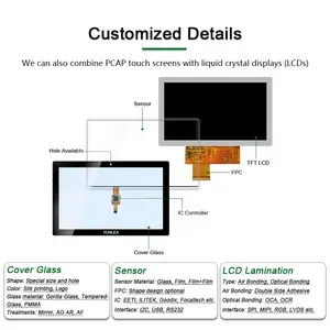 7 Capacitive PCAP Touch Panel 3.5 4.3 5 7 10.1 Inch High Brightness TFT LCD Touch Screen Display Module Capacitive Touch Screen