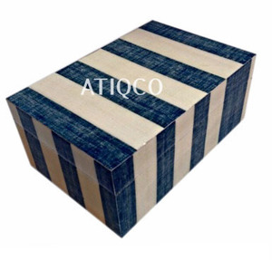 ATIQCO Caja de Joyería Artística Moderna de Madera Multiusos, Caja de Almacenamiento Rectangular para Mesa, Pintada - Product Image 1