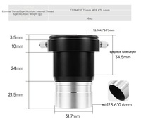 Adaptateur photo pour télescope usiné avec précision par CNC, adaptateur universel de montage en T de 1,25 pouces, pour connecter un appareil photo reflex numérique à un télescope