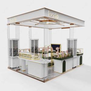 Meuble de magasin sur pied, design de magasin de bijoux, comptoir de présentation, vitrine en verre trempé avec serrure et tiroirs - Product Image 1