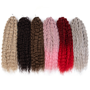 Russie Ariel Jessica Katrine <span class=keywords><strong>Monica</strong></span> Crochet Synthétique Tressage Extension De Cheveux Lâche Vague Profonde Synthétique Bouclés Vague Twist - Product Image 5