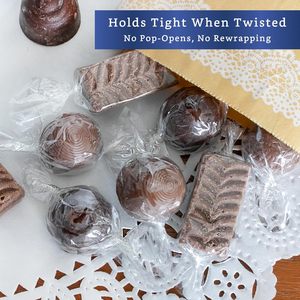 Emballages en cellophane transparents naturels et recyclables (600 pièces 3,5x5 pouces) pour caramels, <span class=keywords><strong>chocolat</strong></span>, <span class=keywords><strong>nougat</strong></span> et sucettes - Product Image 5