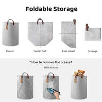 Grand panier à linge pliable, panier de rangement étanche en feutre pour vêtements sales