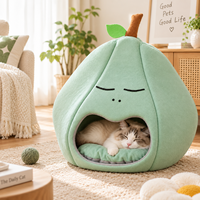 Groothandel Schattige Zachte Pluizige Opvouwbare Wasbare Cartoon Fruitvormige Binnenhuis Katten- & Hondenholle Bed Huisdier Slaapkussen Huis