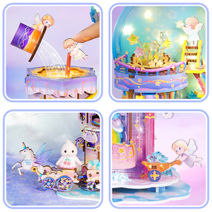 Tonecheer Star Workshop - Modèle de maison de poupée musicale à transmission mécanique tactile LED, <span class=keywords><strong>puzzle</strong></span> 3D en bois pour boutique de jouets - Product Image 4
