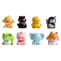 Miniatures créatives mignonnes en résine (porc, grenouille, éléphant) pour accessoires DIY, technique d'huile coulante - Ornements de voiture semi-finis