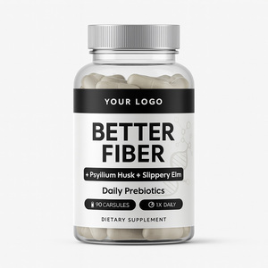 Capsules de Psyllium et d'Orme Glissant Certifiées GMP, 90 Comprimés, Vegan, Prébiotiques Quotidiens, Soutien Digestif - Product Image 1