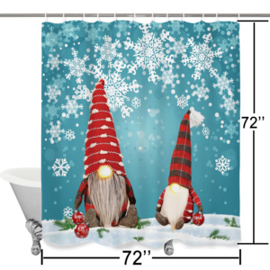 OWENIE Meilleur prix de gros <span class=keywords><strong>Rideau</strong></span> de <span class=keywords><strong>douche</strong></span> de salle de bain de Noël personnalisé avec des motifs imprimés en 3D personnalisés américains - Product Image 1
