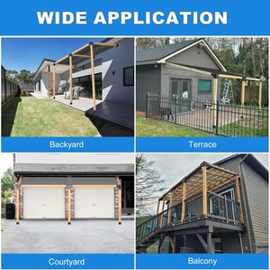 Kit de pérgola magra de 15 °, soporte de techo de pérgola inclinada de 4 vías 4x4, base de poste en ángulo, soporte de poste de madera 4x4, soportes de Gazebo DIY - Product Image 4