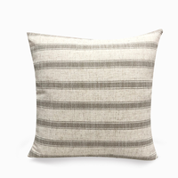 Innermor 20 "x 20" surdimensionné nordique lin taies d'oreiller solide décoratif Beige tissé Texture rayure pour la maison ou l'hôtel