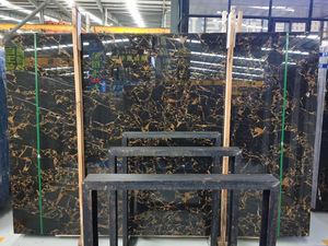 Prix de la dalle de marbre noir avec veinage doré, épaisseur 16 mm 20 mm, vente en gros - Product Image 4