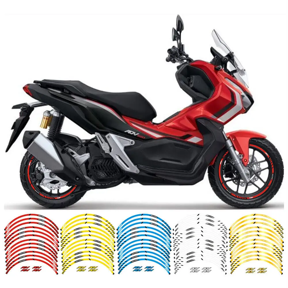 Voor Honda Adv 150 160 350 750 14 "13" Motoraccessoires Stickers Wielnaaf Decals Velg Reflecterende Sticker Strip Tape Set