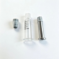 Seringue en verre borosilicate avec tige en plastique brun ambre, 1,5 cc (1,5 ml), embout Luer Lock, emballage