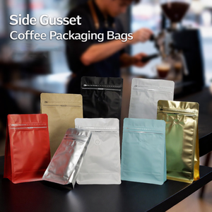 En stock : 50 sachets de café de 125g, 250g, 500g, 1000g avec valve, sacs à fond plat écologiques, résistants à l'humidité, de haute qualité - Product Image 1