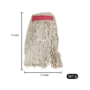Heavy Duty White Cotton Loop End String <strong>Mop</strong> <strong>Head</strong> Replacement Wet Commercial Cleaning Steel Plastic Basket Commercial <strong>Mop</strong> <strong>Head</strong> - Product Image 3
