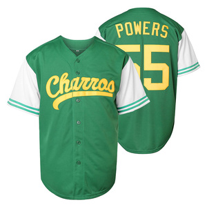 Bouton personnalisé maillot de baseball uniformes sportifs respirant 100% polyester antibactérien équipe nom numéro chemises de baseball Plus - Product Image 1