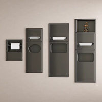 Boîte à mouchoirs murale encastrée en acier inoxydable pour salle de bain, poubelle intégrée, niche de rangement pour toilettes