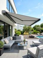 Auvent rétractable électrique compatible avec le moteur Somfy, télécommande, couverture de terrasse extérieure, manuel/électrique