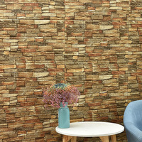 Papier peint de feuille de mousse PE de brique 3D adhésive de longue date Panneaux muraux en briques 3D de style nordique pour chambre
