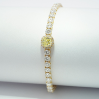 Bracelet tennis Starsgem 10K en diamant, bijoux fins, demi-cercle, diamant de laboratoire, diamant synthétique, bracelet tennis
