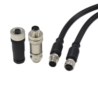 Conector Circular M12 Impermeable IP68 de 4 Pines, Cable de Aviación, Arnés de Cables, Ensamblaje de Metal y Plástico, Macho y Hembra, Código S
