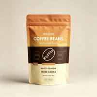 Sachet refermable en aluminium Mylar résistant à la chaleur pour grains de café premium, fraîchement torréfiés, riches en saveur