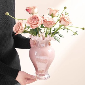 Vase en verre médiéval français haut de gamme pour arrangement floral hydroponique, décoration de style côtier simple, ornements précieux - Product Image 2
