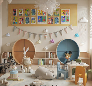 ילדים מוקסמים פינת קריאה עם קסם אגדה ועיצוב משחקים לילדים ילדים חדר קריאה - Product Image 1