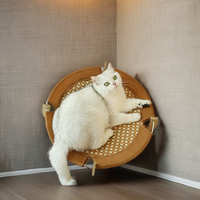 Haute qualité respirant petit bois surélevé hamac pour animaux de compagnie solide maille été chiot chat lit en gros chien chat lit