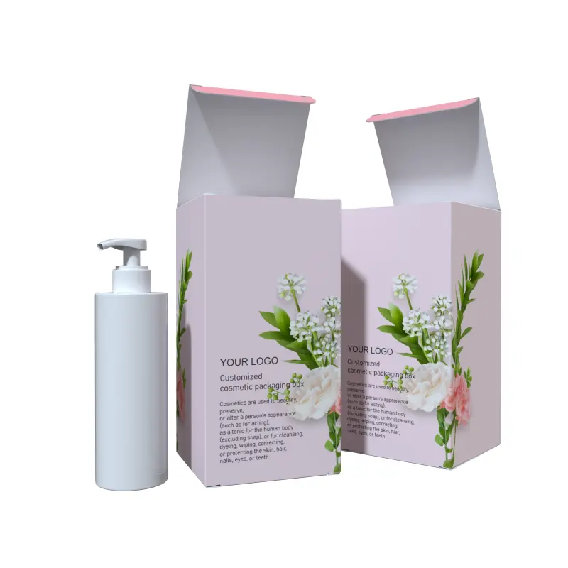 Hoge Kwaliteit Cosmetisch Product Papieren Dozen Shampoo Lotion Box Met Logo Parfum Verpakking