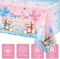 Lot de 3 nappes ours en plastique pour baby shower, décorations de fête pour la Saint-Valentin et la remise des diplômes