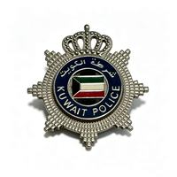 Badge de casquette vintage en métal avec couronne émaillée, insignes de collection, souvenirs