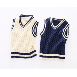 Custom Wholesale Trendy v Neck <strong>Toddler</strong> <strong>Boys</strong> Pullover Unisex Kids Casual Ribbed Knit <strong>Gilet</strong> Sleeveless <strong>Boys</strong> Warm Vest Baby Sweater - Product Image 4