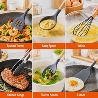 Ustensiles de cuisine en silicone 12 pièces outils de cuisine pelle cuillère résistant aux hautes températures ensembles d'ustensiles de cuisine avec seau de rangement