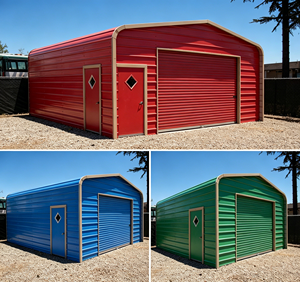 Garage préfabriqué en acier moderne de 20x30m avec porte à enroulement pour le stationnement et le stockage - Product Image 4