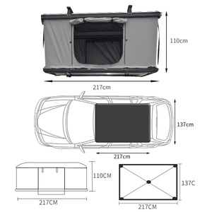 Tenda da Tetto per Auto 4X4 Fuoristrada con Telaio in Alluminio e Guscio Rigido, Tenda per Veicoli da Turismo per Tutte le Stagioni, per Campeggio Familiare - Product Image 4