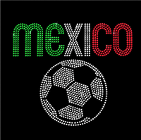 Ballon de football Mexique, transfert de strass, design personnalisé, vente en gros