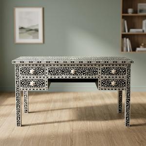 Mesa de Centro con Marco de Madera con Incrustaciones de Hueso, Diseño Europeo Moderno, Lujosa y Artística, 3 Años de Garantía, Venta Directa de Fábrica - Product Image 1