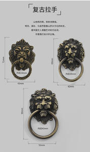 มือจับเฟอร์นิเจอร์รูปหัวสิงโตสมัยใหม่ ทำจากโลหะผสมสังกะสี สำหรับลิ้นชักห้องนอน ตู้เสื้อผ้า-มือจับตู้ ตู้เสื้อผ้าแบบแข็งแรง ติดตั้งง่าย - Product Image 3