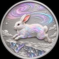 Pièce commémorative en argent plaqué 1 oz, animaux fantastiques, relief 3D, iridescente, pièce de collection en métal pour cadeau et souvenir
