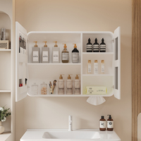 Vente en gros moderne intelligent aluminium médecine stockage salle de bain toilette vanité avec miroir mural LED