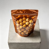 Sachet souple personnalisé en plastique de qualité alimentaire avec fenêtre pour pop-corn et chips