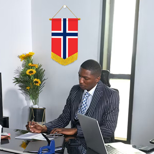 Wholesale Mini Pennant Car Flags Norway Wall Decor <b>Small</b> Ornaments Hanging Digital Printing Satin Material - Product Image 2