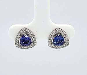 Boucles d'oreilles élégantes en moissanite ronde brillante en argent sterling 925 et or massif 14 carats, bijoux de luxe pour mariage et fiançailles - Product Image 1