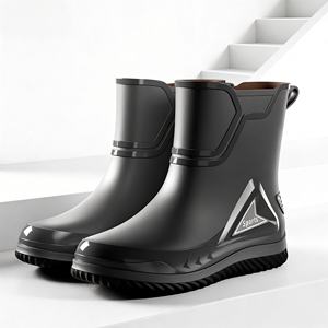 <span class=keywords><strong>Botas</strong></span> de Lluvia para Hombre, Altura Media, Parte Superior de PVC, Impermeables, Transpirables, Antideslizantes, Cálidas, con Forro de <span class=keywords><strong>Pelo</strong></span> Artificial y Suela de Goma - Product Image 2
