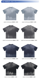 T-shirt personalizzata di fascia alta per gli uomini spruzzi di inchiostro Spray per fare vecchie camicie pesanti retrò per gli uomini - Product Image 5