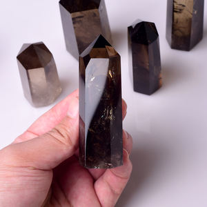 Großhandel natürliche Rauchquarz Kristall Turm Zauberstab Punkt Kristalle Heils tab Quarz Kristall Punkt für die Heilung - Product Image 4