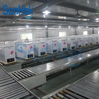 Sabuk kontrol PLC logam campuran aluminium otomatis jalur perakitan kotak dada es konveyor dengan kapasitas 200 untuk produksi Freezer kecil